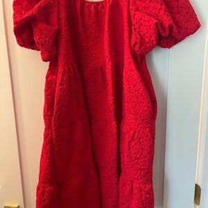 Southern Grace Red Puff Sleeve Sundress